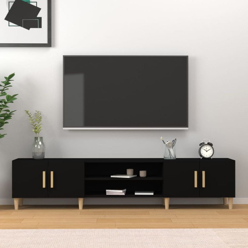 Vidaxl TV skrinka čierna 180x31,5x40 cm spracované drevo